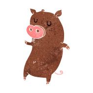 Funny cartoon pig N14