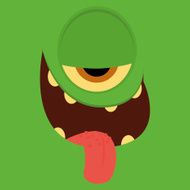 Funny Cartoon Character Face Illustration Editable N24