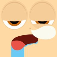 Funny Cartoon Character Face Illustration Editable N25