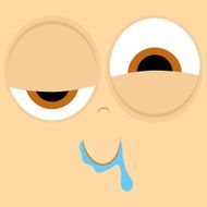 Funny Cartoon Character Face Illustration Editable N26