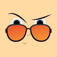 Funny Cartoon Character Face Illustration Editable N27