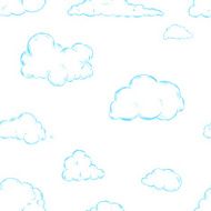 Seamless Pattern of Sketch Clouds N5