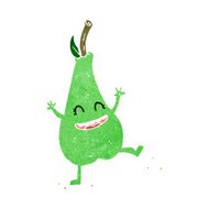 cartoon happy dancing pear N15