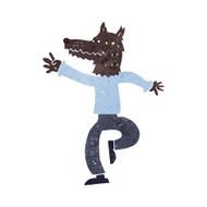 cartoon happy wolf man N29