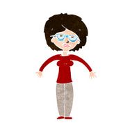 cartoon woman shrugging shoulders N737