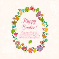 Easter egg on flowers background N4