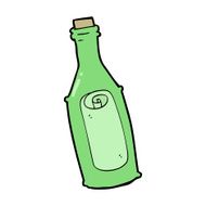 cartoon message in bottle N12