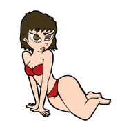 cartoon sexy woman in underwear N28