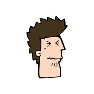 cartoon unhappy man N27