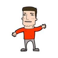 cartoon waving stressed man N14