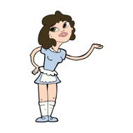 cartoon waitress serving N15