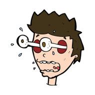 cartoon surprised man with eyes popping out N14