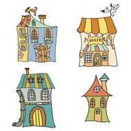 Set of Houses doodles N2