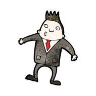 cartoon businessman shrugging shoulders N23