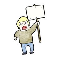 cartoon protester with sign N13