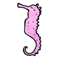 cartoon pink sea horse N9