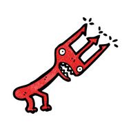 cartoon devil&#039;s pitchfork N5