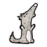 cartoon little wolf N140