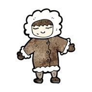 cartoon man in winter fur coat N2