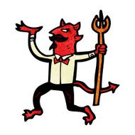 Cartoon Devil With Pitchfork N45