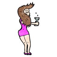 cartoon disco woman N5