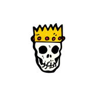 skull wearing crown cartoon N2