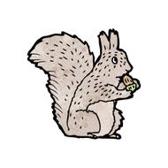 Cartoon Squirrel Nibbling Nut N3