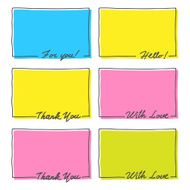 Hand Drawn Frame Set Thank You With Love Hello
