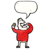 cartoon greedy man eating doughnuts N5