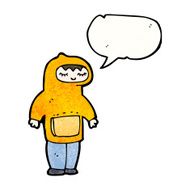 cartoon boy in hooded sweatshirt N38