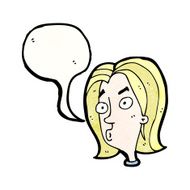 cartoon curious woman face