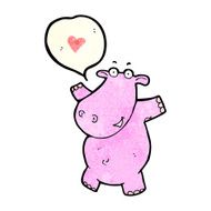 cartoon hippo in love N2