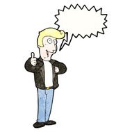 cartoon cool guy with speech bubble N14