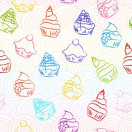 Seamless cupcake background