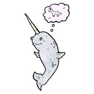 cartoon narwhal imagining a unicorn N2