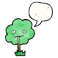 cartoon tree with speech bubble N10