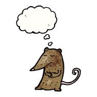 cartoon rat with thought bubble N18