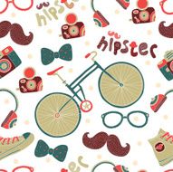 Hipster style seamless pattern