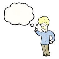 cartoon mustache man with idea N6
