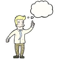 cartoon man with thought bubble N96