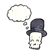 cartoon skull in top hat N22