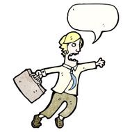 cartoon rushing businessman N10