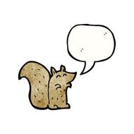cartoon squirrel with speech bubble N31