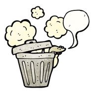 cartoon garbage can with rat N2