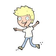 cartoon crazy excited boy N16