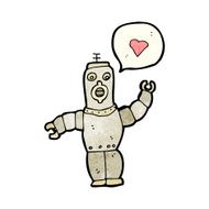 cartoon retro robot in love N2