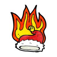 flaming santa hat cartoon N10