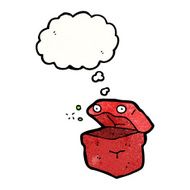 cartoon box with thought bubble N8