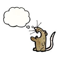 cartoon rat with thought bubble N19
