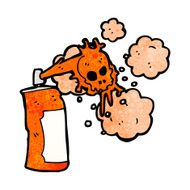 cartoon graffiti skull spray can N19
